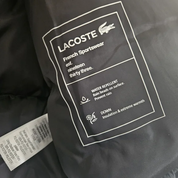 Lacoste Black Down Winter Hooded Puffer Jacket - Picture 9 of 12
